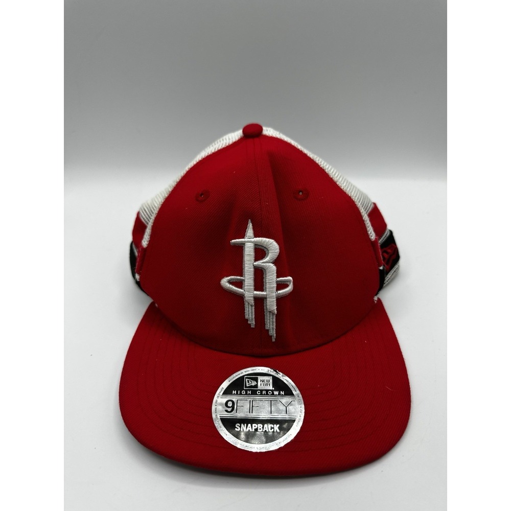 New‎ Era Houston Rockets 9FIFTY Snapback Hat Red White Mesh Trucker NBA